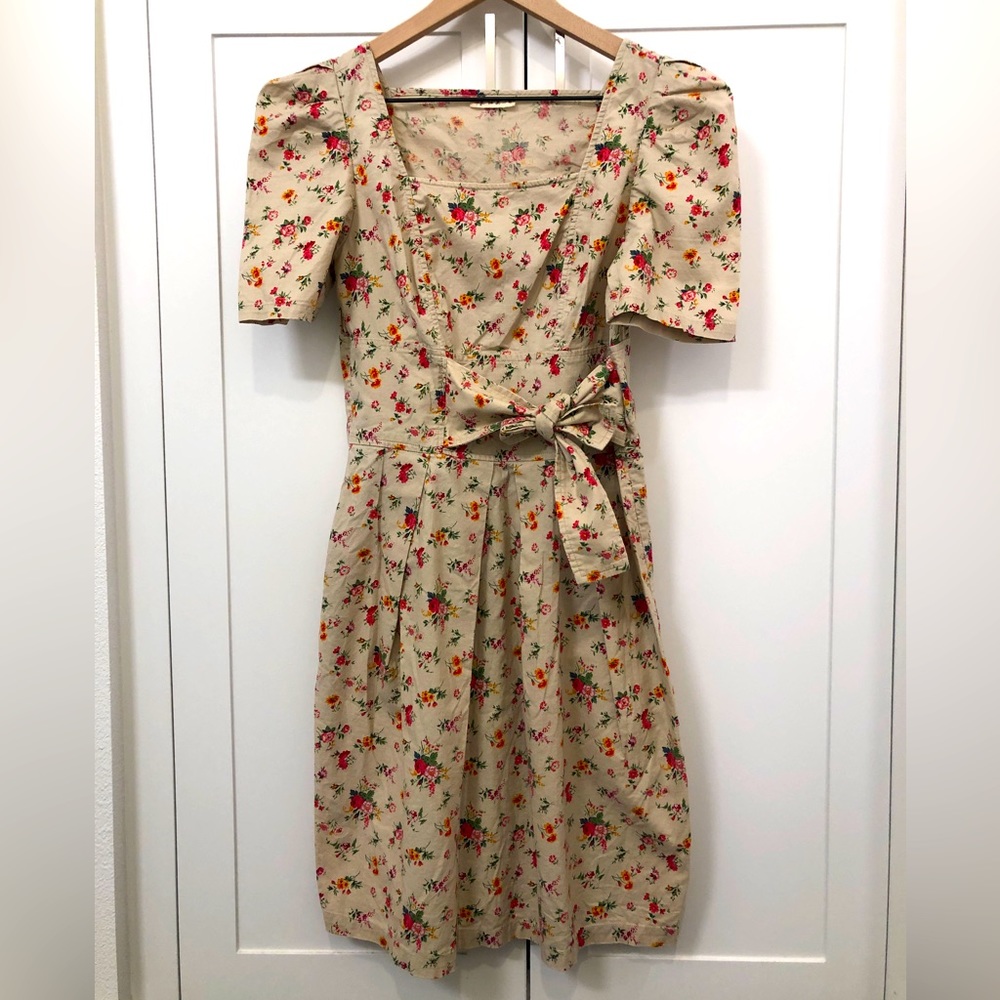 Cotton floral pattern dress XS